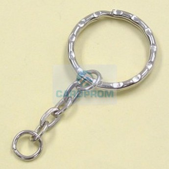Кольцо с цепочкой для брелоков KR-48 никель (уп. 100шт)