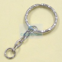 Кольцо с цепочкой для брелоков KR-48 латунь (уп. 100шт)
