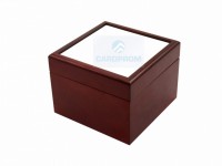 Шкатулка SPH44BR ювелирная коробка без керам. шильды 4х4" коричневая