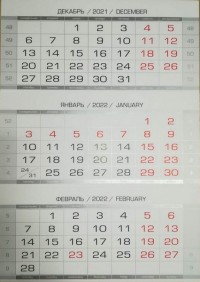 Календарные блоки, меловка 90гр серебро 2022 резанные (297*140) (100шт+2)