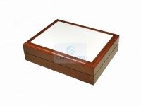 Шкатулка SPH68BR ювелирная коробка с керам. шильдой 6х8" коричневая