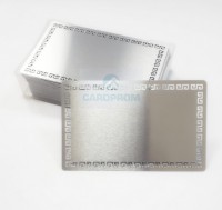 Метал. заготовка (серебро/римский орнамент) JSMP для визитной карточки 54*86 (100 листов в уп.)