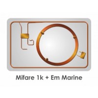Карта с двумя чипами EM Marine + Mifare Plus SE 1k 7b (уп. 200шт)