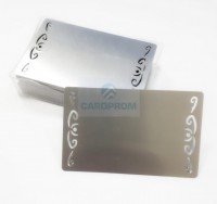 Метал. заготовка (серебро/цветочный орнамент) JSMP для визитной карточки 54*86 (100 листов в уп.)
