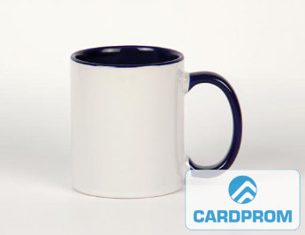 Кружка B11T-06TH для термотрансфера 11oz, синяя внутри + синяя ручка