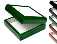 Шкатулка  SPH66G ювелирная коробка БЕЗ керам. шильды 6х6" зеленая