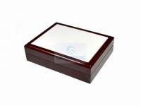 Шкатулка SPH68M ювелирная коробка с керам. шильдой 6х8" бордовая