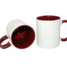 Кружка B11T-09 для термотрансфера 11oz, бордовая внутри + бордовая ручка